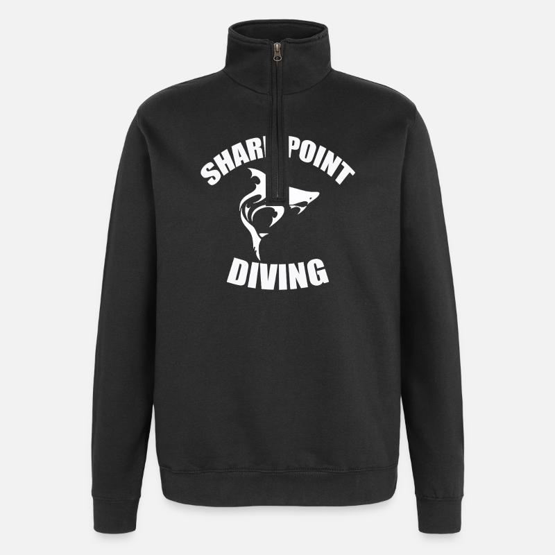 PLONGÉE À SHARK POINT - Sweat à zip 1/4 - noir
