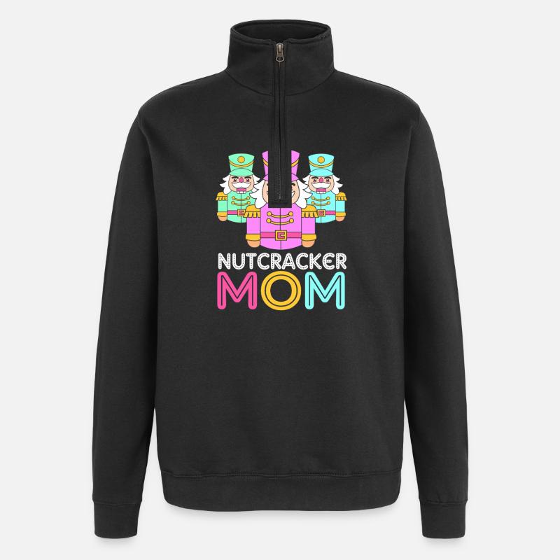 Nutcracker Christmas Mom Mom - Quarter-Zip Sweatshirt - black