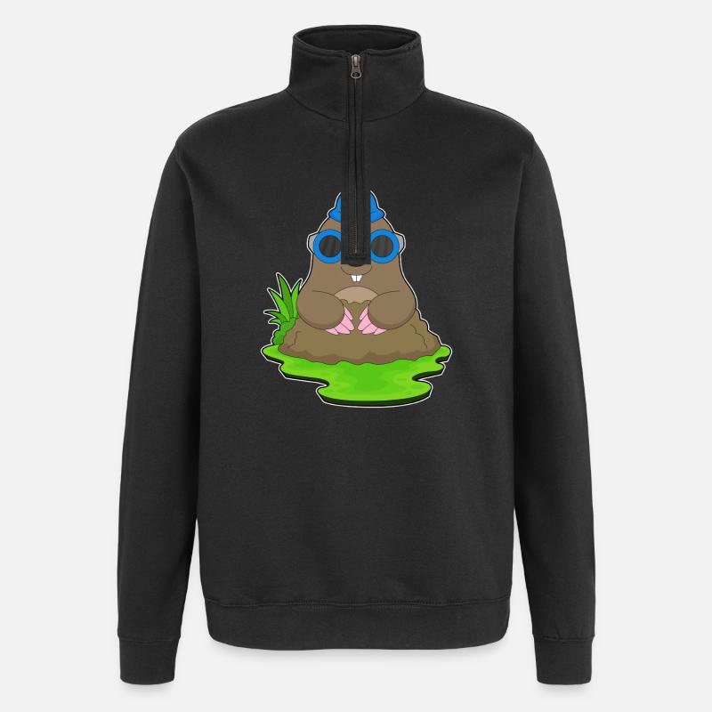 Mole Miner Mining Helmet Mining - Quarter-Zip Sweatshirt - black