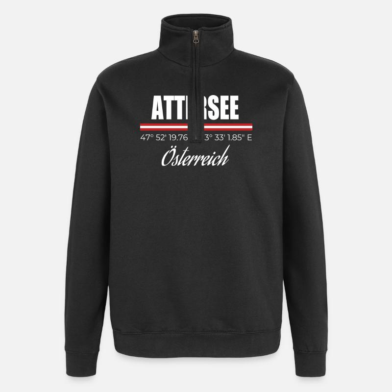 Lac Attersee - Sweat à zip 1/4 - noir