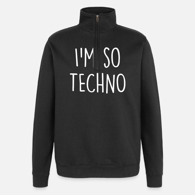 Techno - Sweat à zip 1/4 - noir