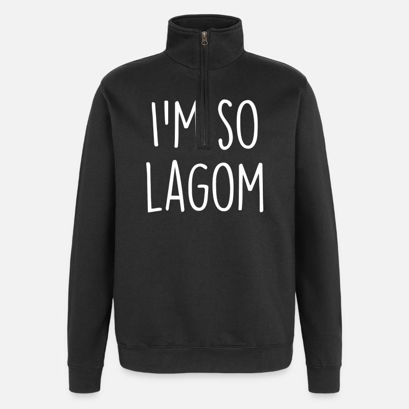 Lagom Sverige Suède - Sweat à zip 1/4 - noir