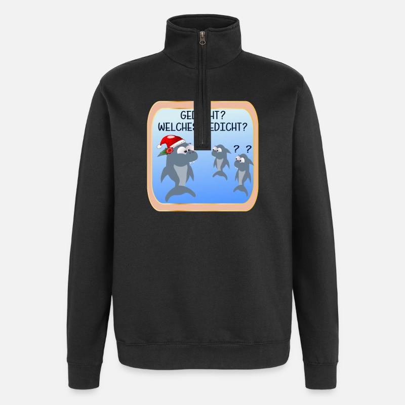 WEIHNACHTEN TRADITION WEIHNACHTSGEDICHTE - Quarter-Zip-Sweatshirt - Schwarz
