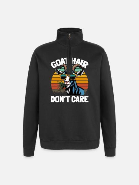 Drôle d’animal de la ferme chèvre - Sweat à zip 1/4 - noir