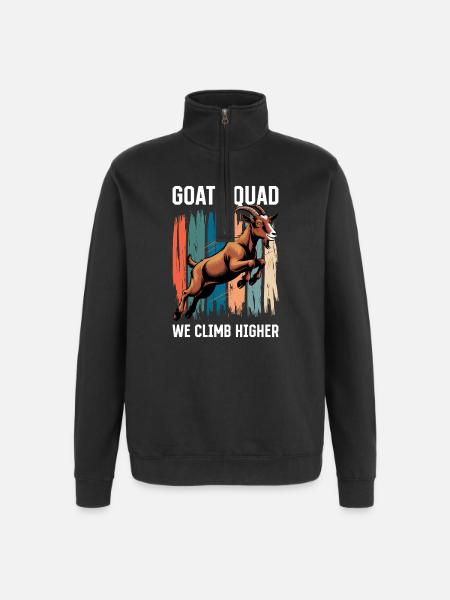 Drôle d’animal de la ferme chèvre - Sweat à zip 1/4 - noir