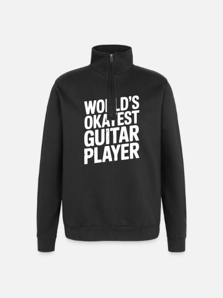 World’s Okayest Guitar Player - Quarter-Zip Sweatshirt - black