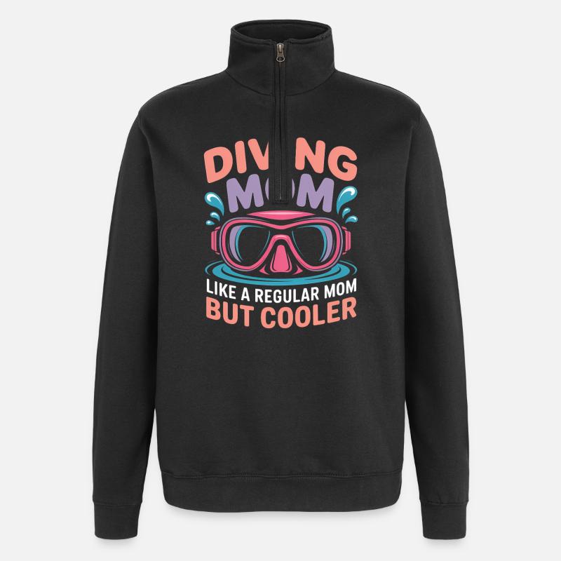 Tauchen Spruch Mama Lustiges Tauchen Geschenk - Quarter-Zip-Sweatshirt - Schwarz