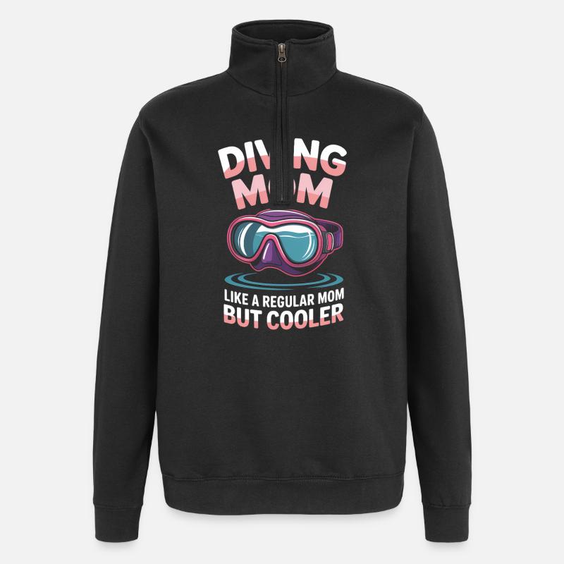 Plongée Dire Maman Drôle Plongée Cadeau - Sweat à zip 1/4 - noir