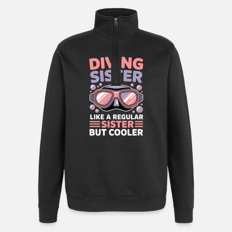 Tauchen Spruch Mädchen Lustiges Tauchen Geschenk - Quarter-Zip-Sweatshirt - Schwarz