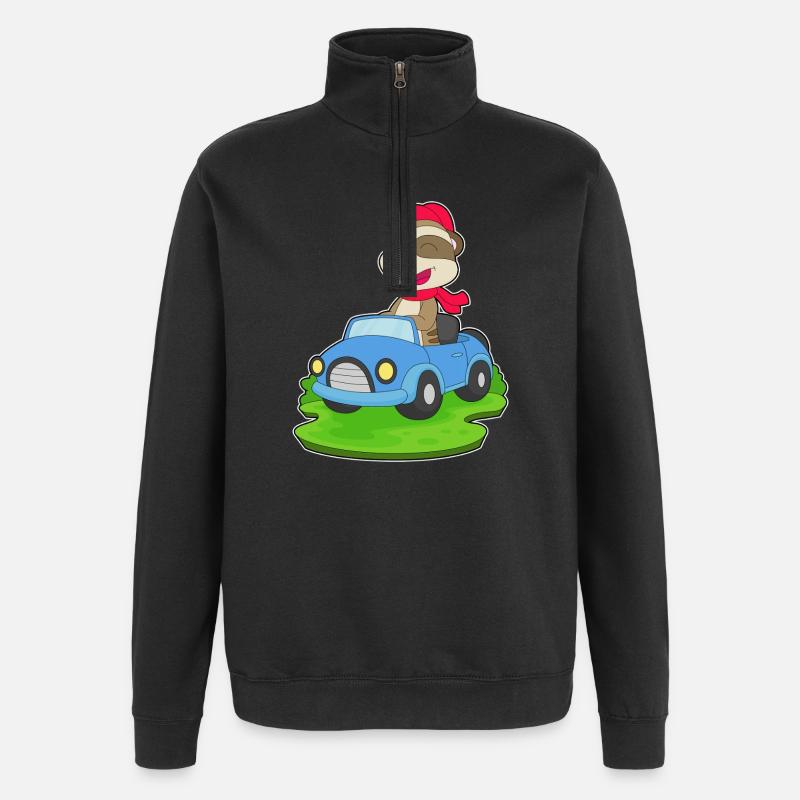 Erdmännchen Auto - Quarter-Zip-Sweatshirt - Schwarz