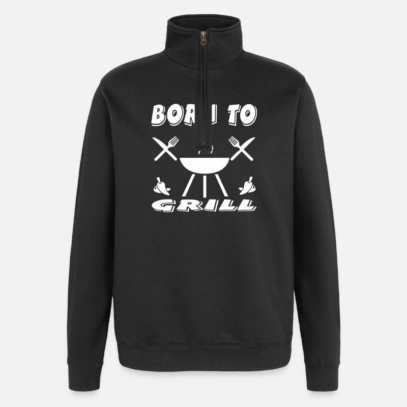Grillen - Quarter-Zip-Sweatshirt - Schwarz