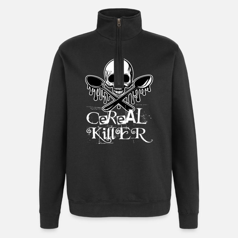 Skull Cereal Killer - Quarter-Zip Sweatshirt - black
