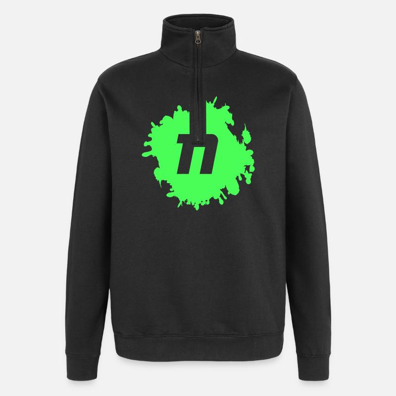 Vert néon Splash 11 - Sweat à zip 1/4 - noir