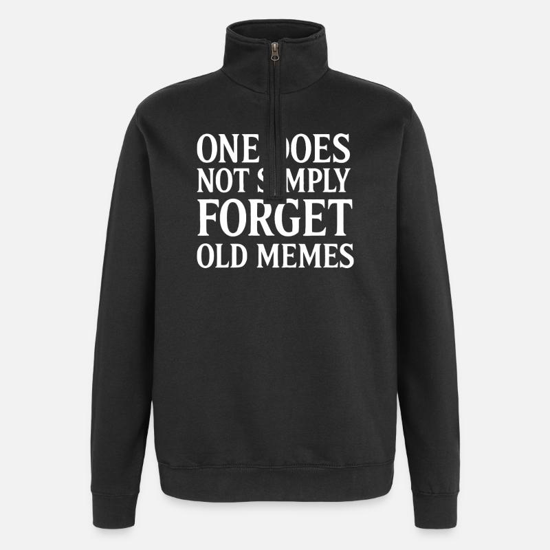 Vergessene Memes - Quarter-Zip-Sweatshirt - Schwarz