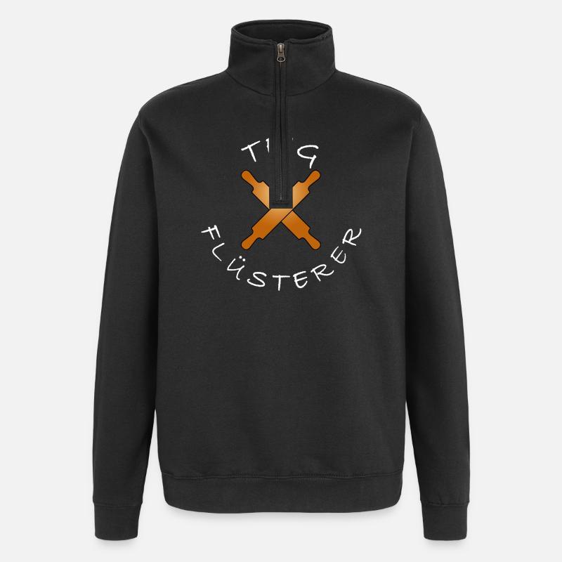 Lustiger Bäcker Spruch backen Teigflüsterer - Quarter-Zip-Sweatshirt - Schwarz
