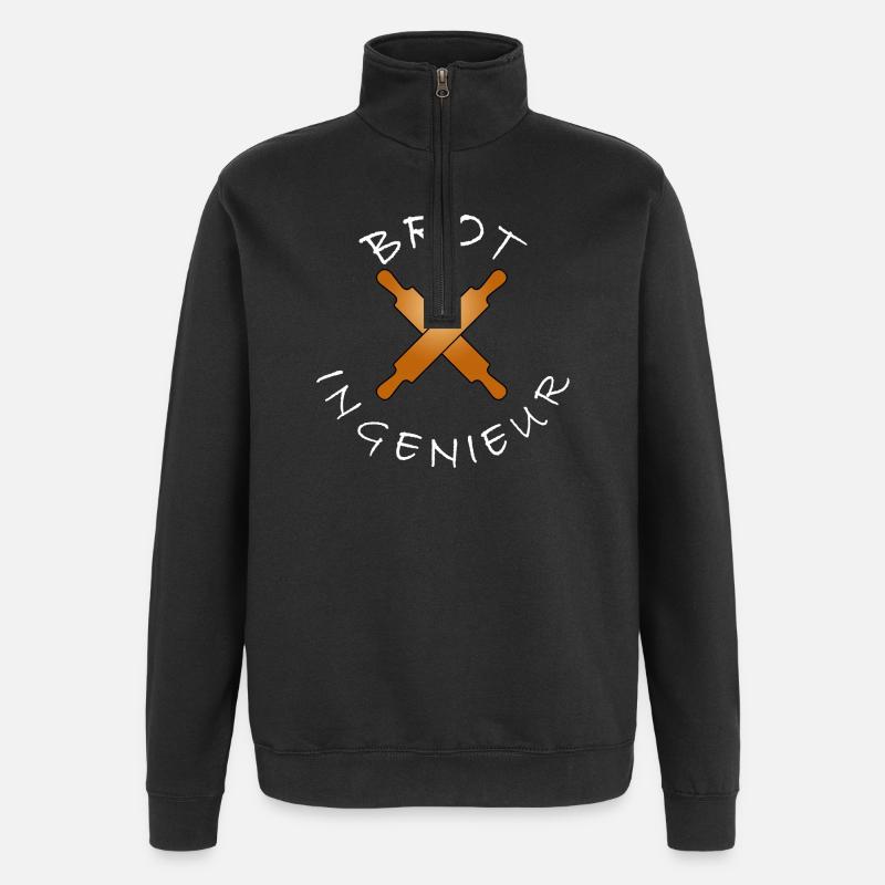 BROTINGENIEUR Bäcker Statement - Quarter-Zip Sweatshirt - black