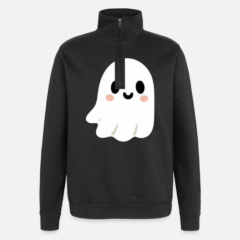 Cute Ghost - Quarter-Zip Sweatshirt - black