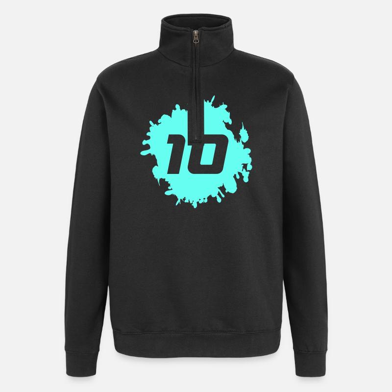 Neon 10 Spritzerdesign - Quarter-Zip-Sweatshirt - Schwarz