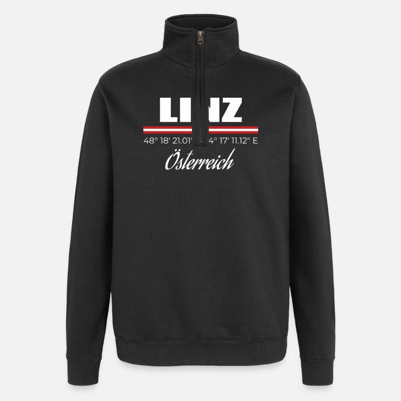 Linz - Quarter-Zip Sweatshirt - black