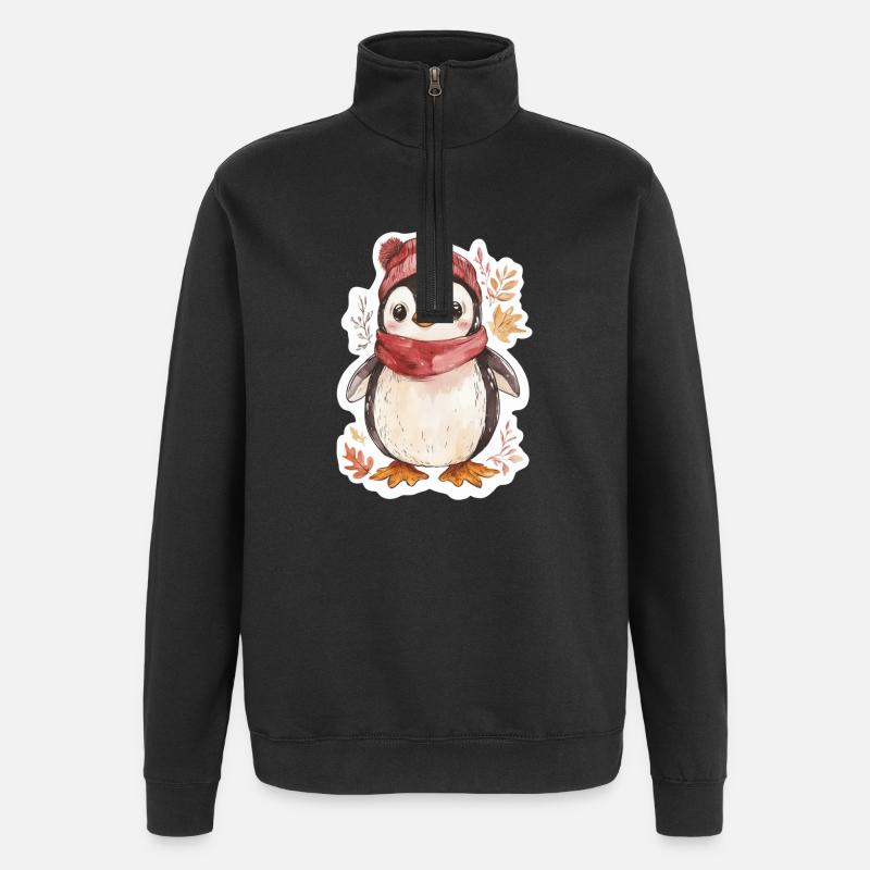 Pinguin - Quarter-Zip-Sweatshirt - Schwarz