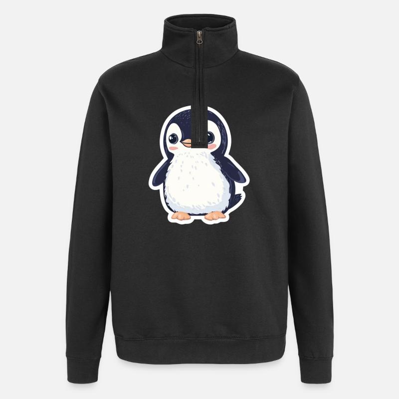 Pinguin - Quarter-Zip-Sweatshirt - Schwarz