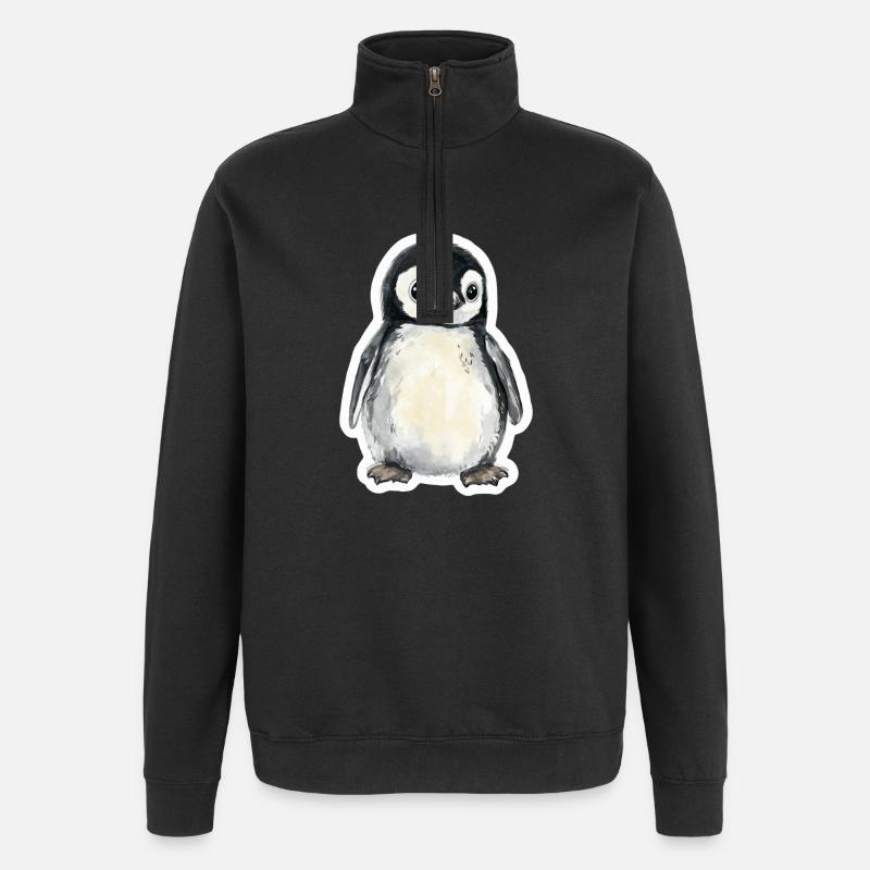 Pinguin - Quarter-Zip-Sweatshirt - Schwarz