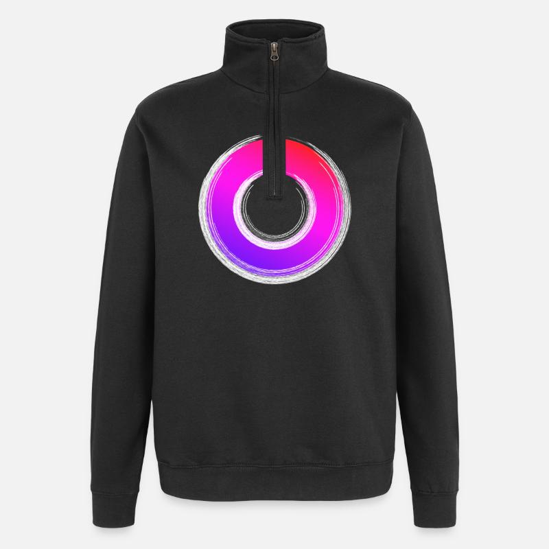 Gradient Ring Sparkle - Quarter-Zip Sweatshirt - black