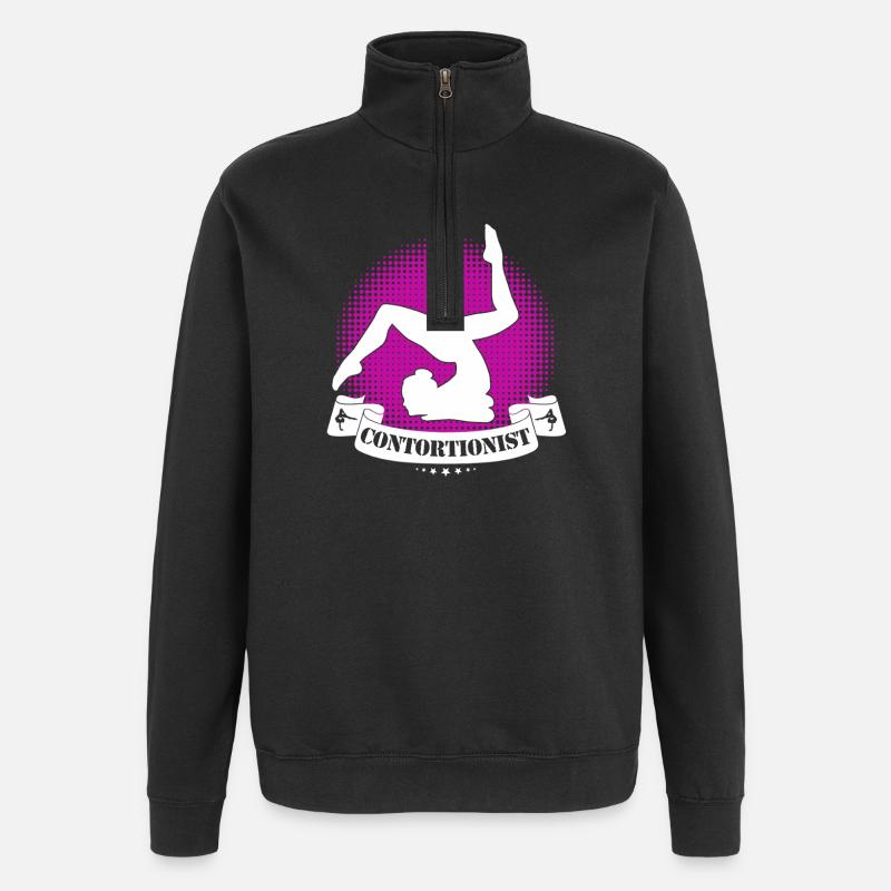 Quote for a contortionist - Quarter-Zip Sweatshirt - black