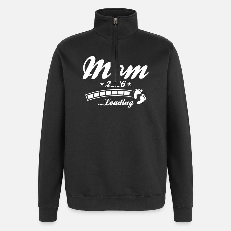 Mom 2026 Loading Mama - Quarter-Zip-Sweatshirt - Schwarz