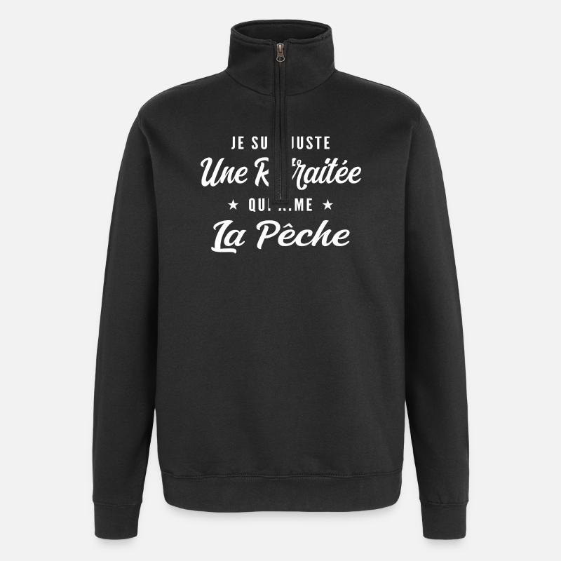 Retraitée passionnée de pêche - Sweat à zip 1/4 - noir