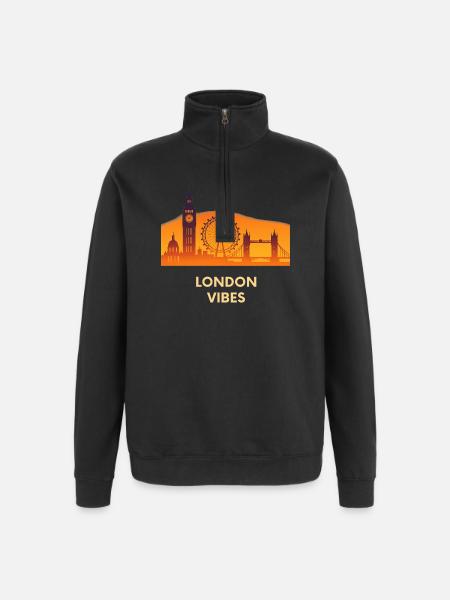 London Vibes Skyline Silhouette City - Quarter-Zip Sweatshirt - black