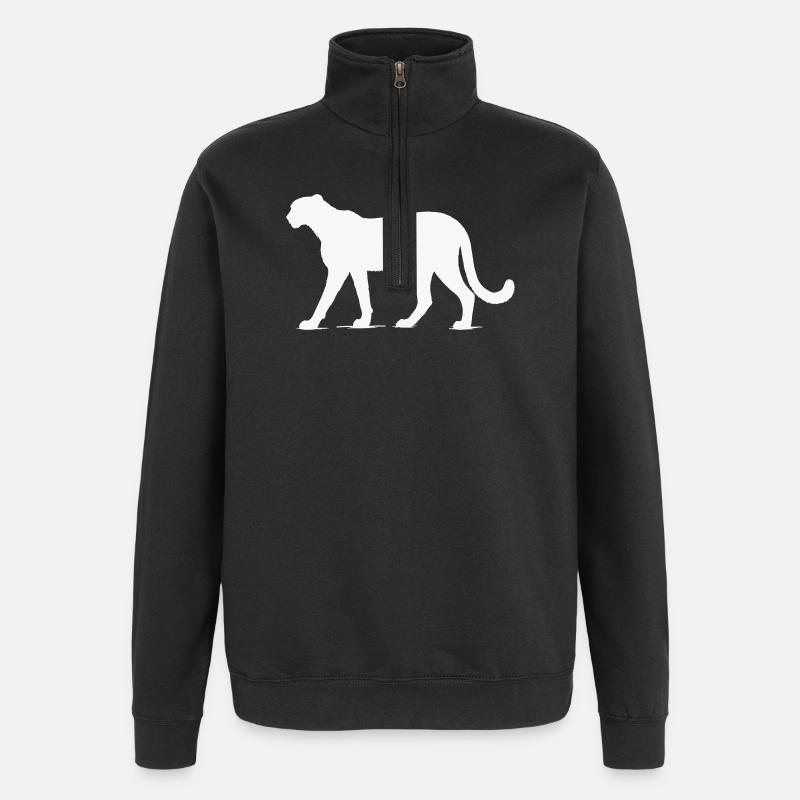 Gepard Tier  - Quarter-Zip-Sweatshirt - Schwarz