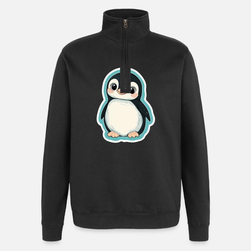 Pinguin - Quarter-Zip-Sweatshirt - Schwarz