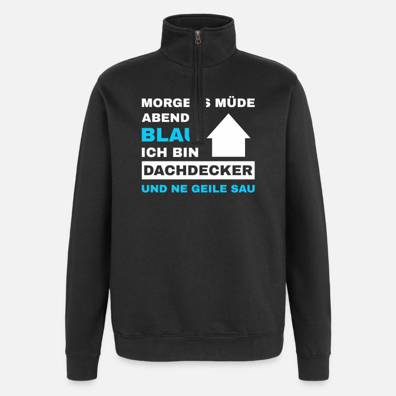 Roofer Roof Roofing Master Roofer - Quarter-Zip Sweatshirt - black
