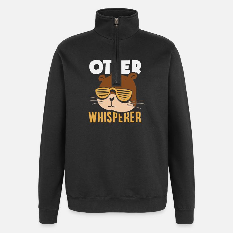 Seeotter-flüsterer - Quarter-Zip-Sweatshirt - Schwarz