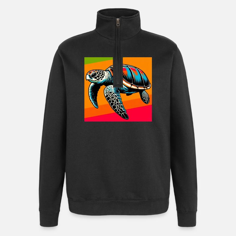 Schildkröte - Quarter-Zip-Sweatshirt - Schwarz