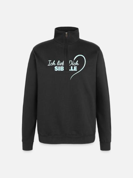 LoveYou, Sibylle - Sweat à zip 1/4 - noir