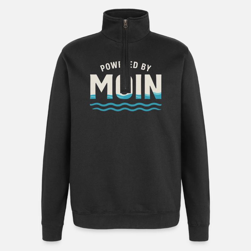 Moon Power Waves Logo - Sweat à zip 1/4 - noir