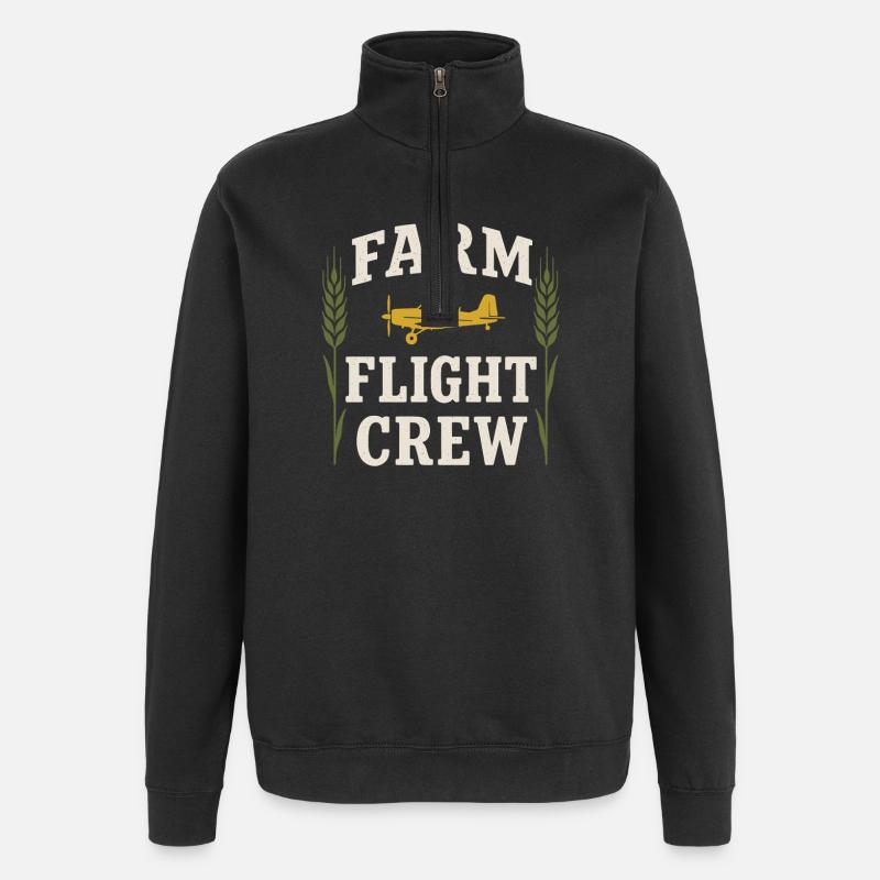 Rural Aviation Agriculture Pilot Gift - Quarter-Zip Sweatshirt - black