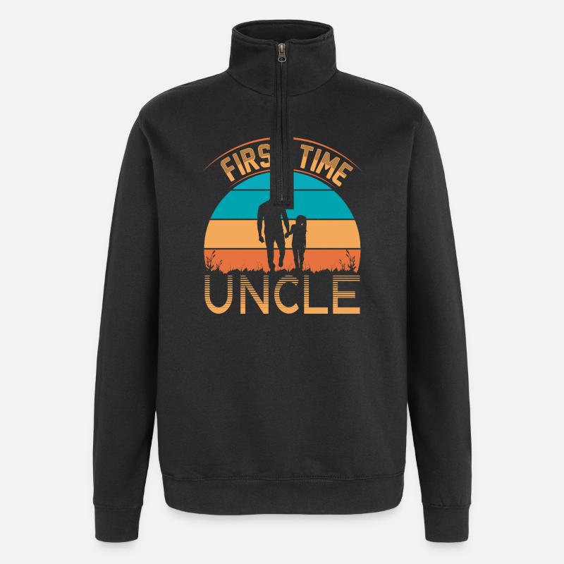 Oncle pour la première fois - Sweat à zip 1/4 - noir