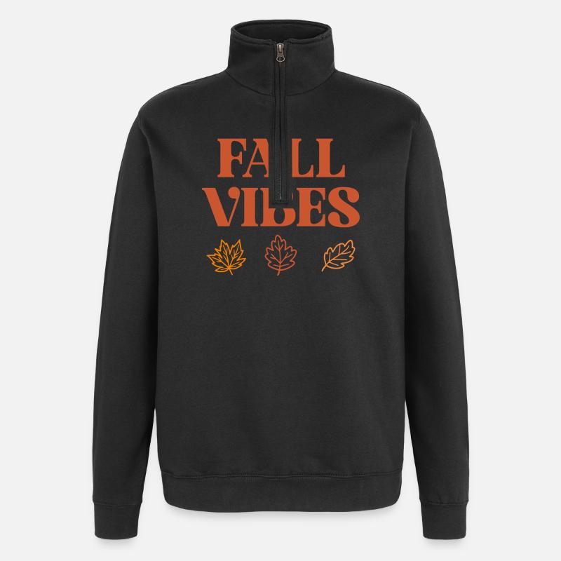 Herbststimmung - Quarter-Zip-Sweatshirt - Schwarz