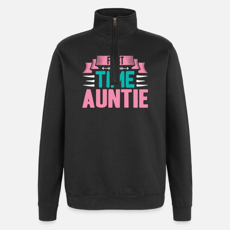 First Time Aunt Soon Aunt - Quarter-Zip Sweatshirt - black