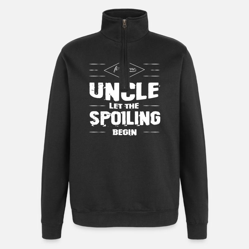 Uncle Gift First Time Uncle - Quarter-Zip Sweatshirt - black