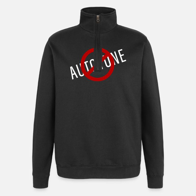 Kein Autotune - Quarter-Zip-Sweatshirt - Schwarz