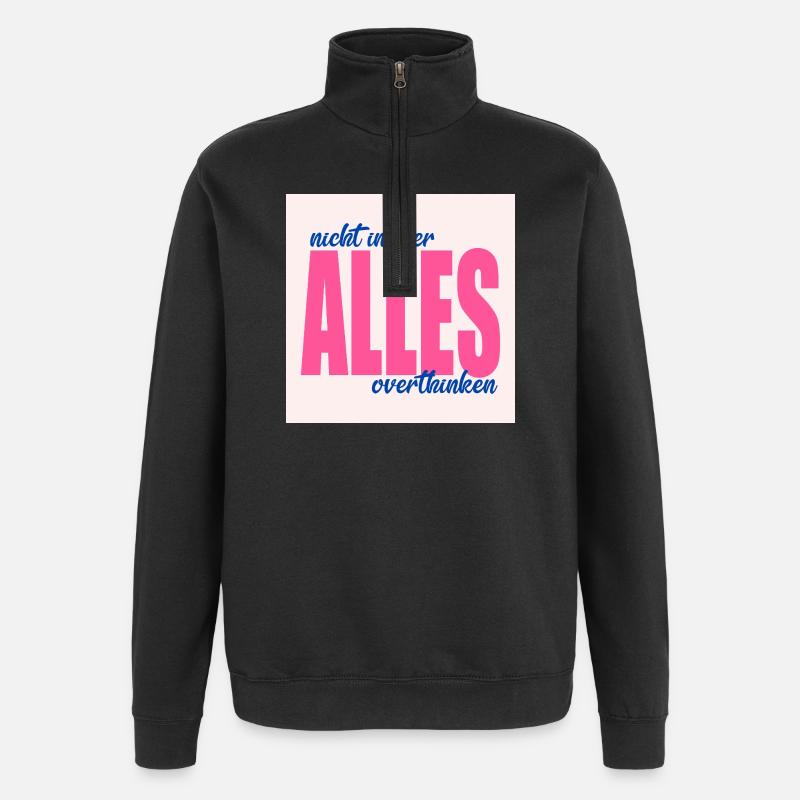 Dictons réfléchis Pensées - Sweat à zip 1/4 - noir