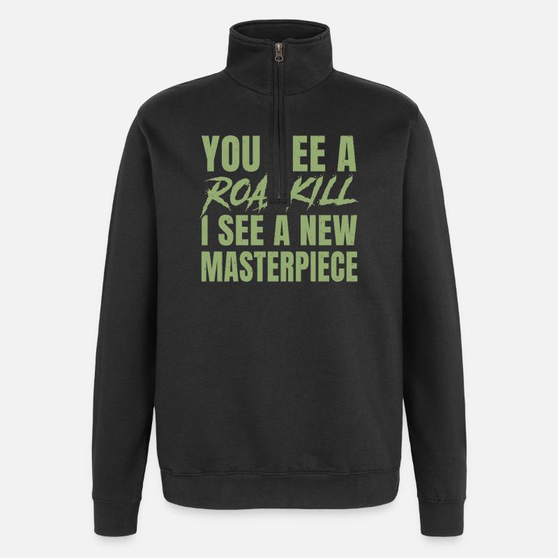 taxidermie pour la conception de taxidermistes - Sweat à zip 1/4 - noir