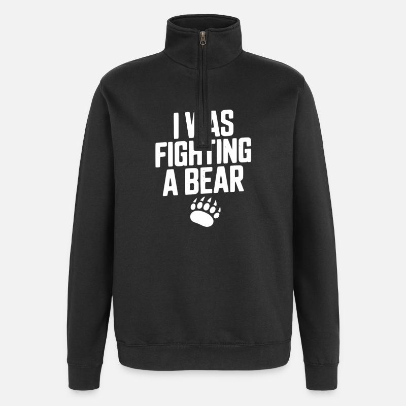Je combattais un ours - Sweat à zip 1/4 - noir