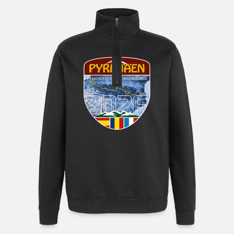 Pyrenäen 2026 | DE | Sticker - Quarter-Zip-Sweatshirt - Schwarz