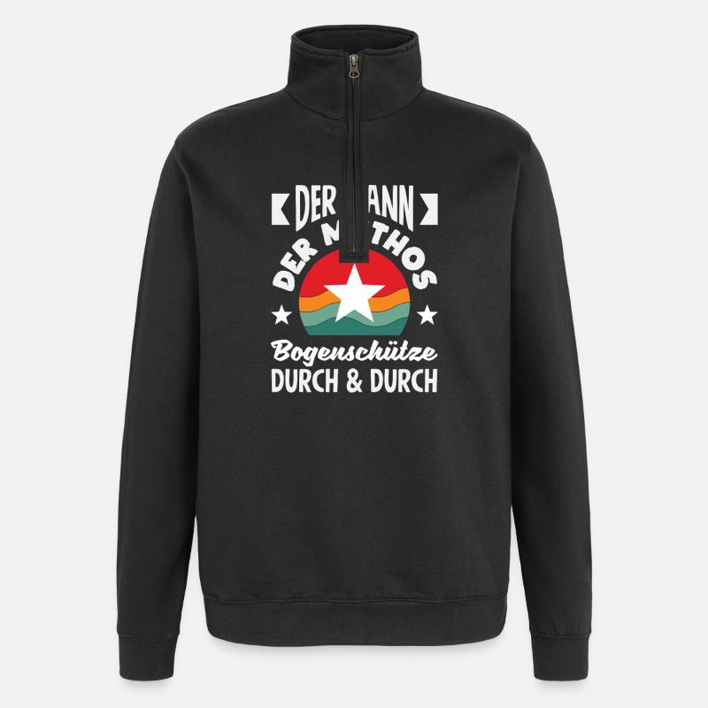 Cadeau d’archer à l’arc - Sweat à zip 1/4 - noir
