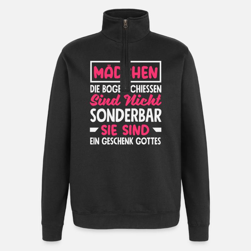 Cadeau d’archer à l’arc - Sweat à zip 1/4 - noir